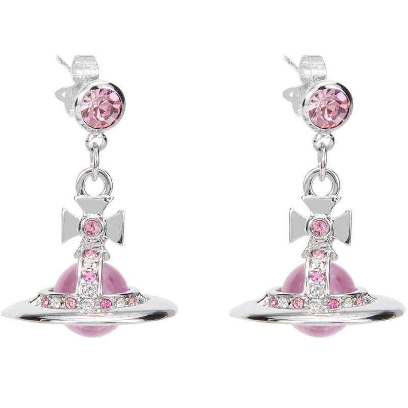 Vivienne Westwood 10MM lettering punk micro glass bead fashion earrings