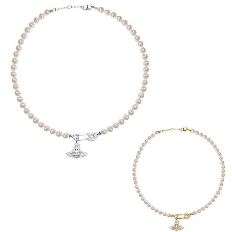 Vivienne Westwood 2022 pearl pin pendant necklace luxury exquisite and versatile