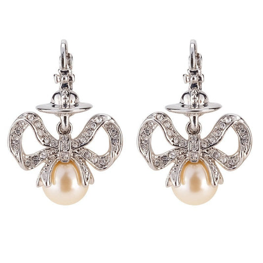 Vivienne Westwood Bell pearl earrings female niche personality High sense