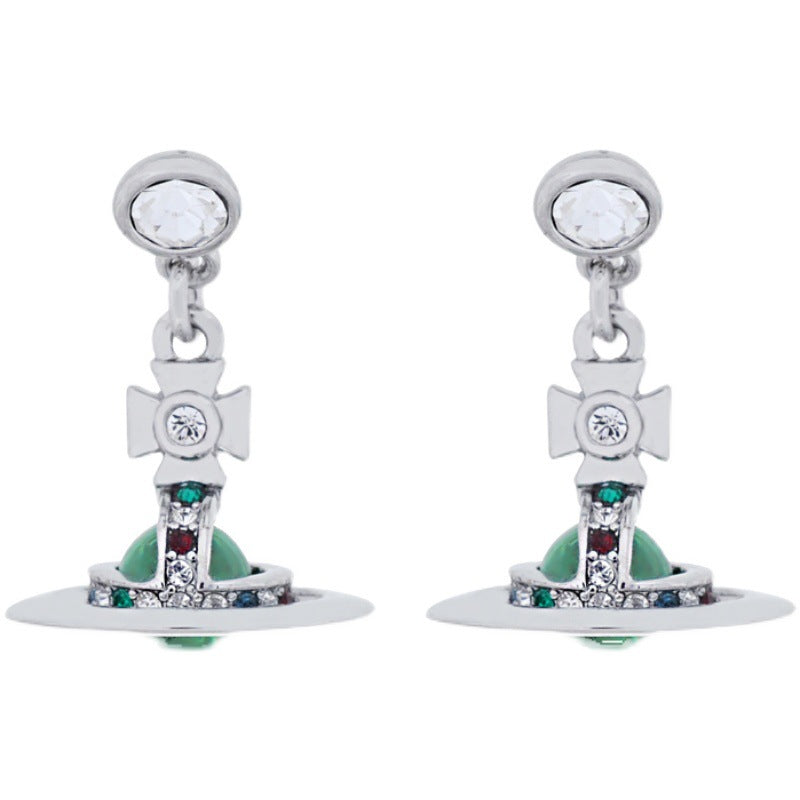 Vivienne Westwood 6MM orb lettering glass bead earring
