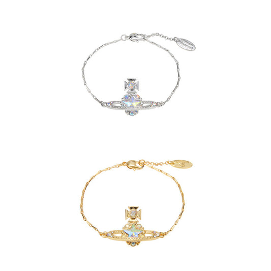 Vivienne Westwood gold-plated fire color five-pointed star bracelet European and American punk ins high sense