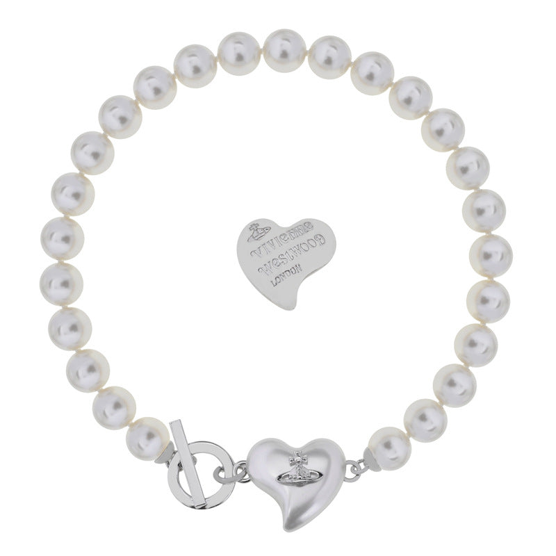 Vivienne Westwood big pearl heart necklace