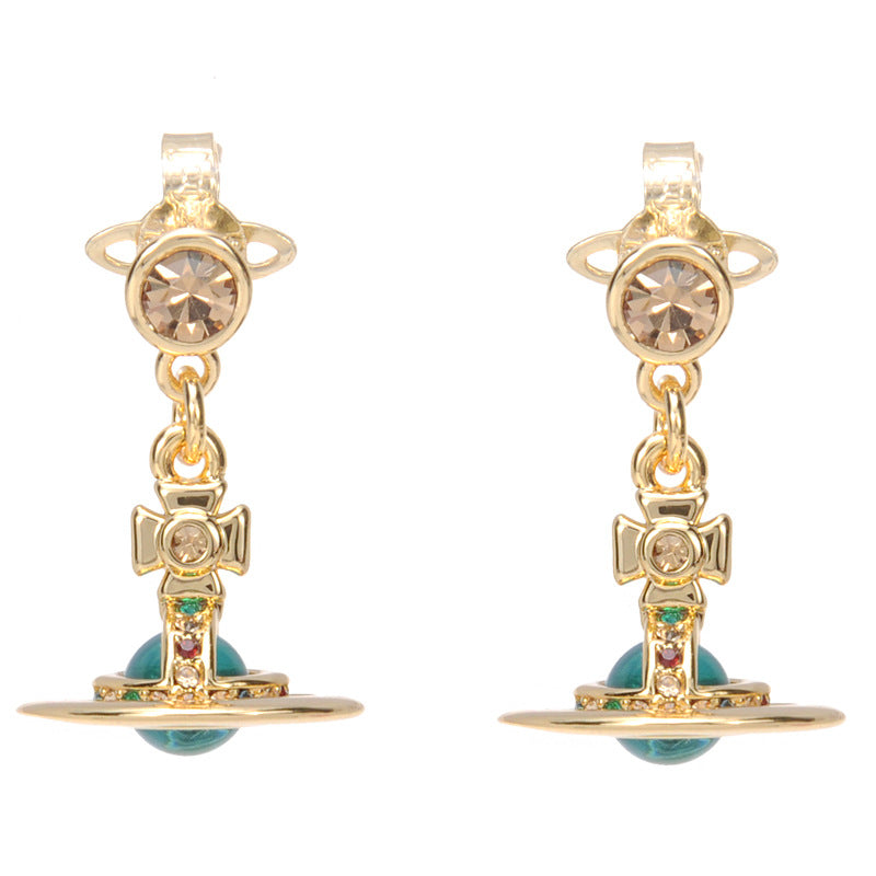 Vivienne Westwood 6MM orb lettering glass bead earring