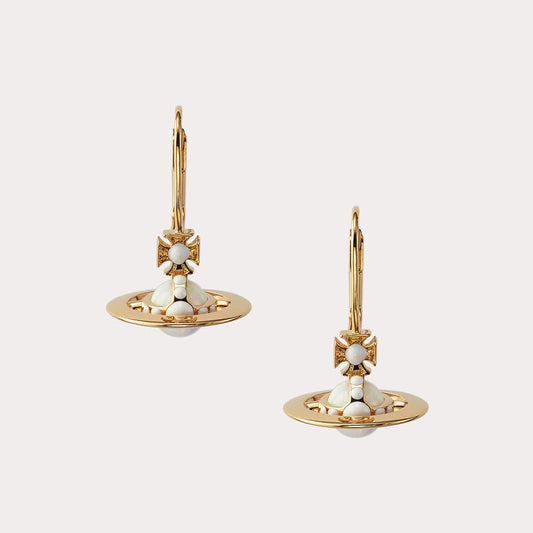 Vivienne Westwood opal stone three-dimensional earrings niche temperament exquisite