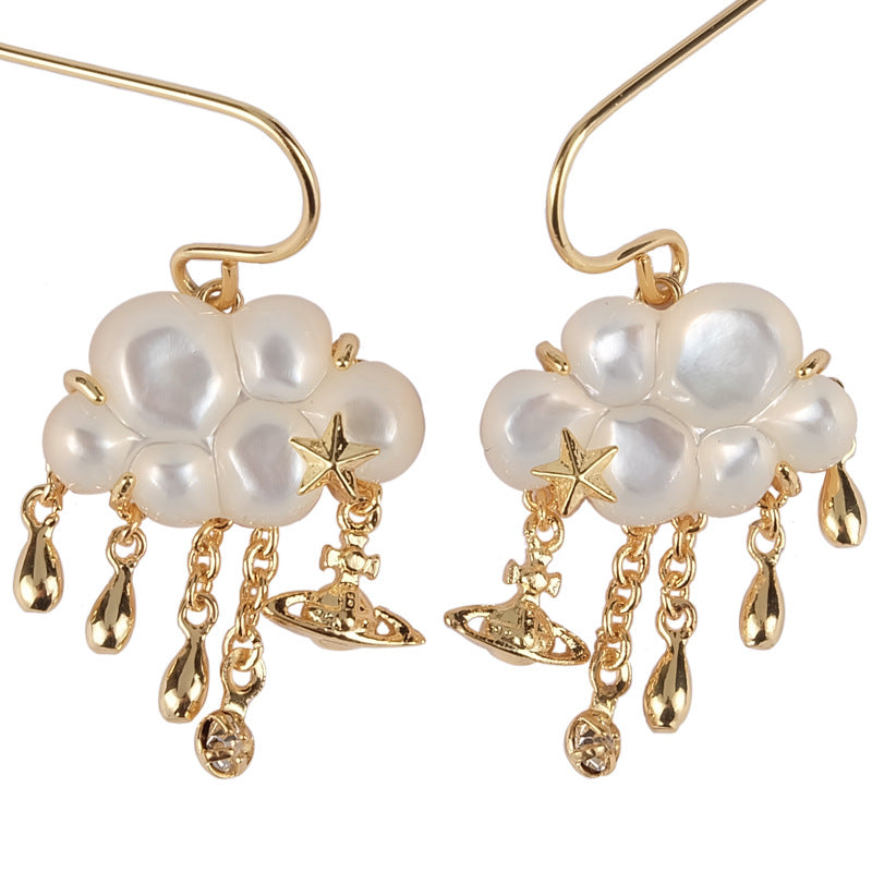 Vivienne Westwood vintage distressed a little cloud earrings women punk spot accessories