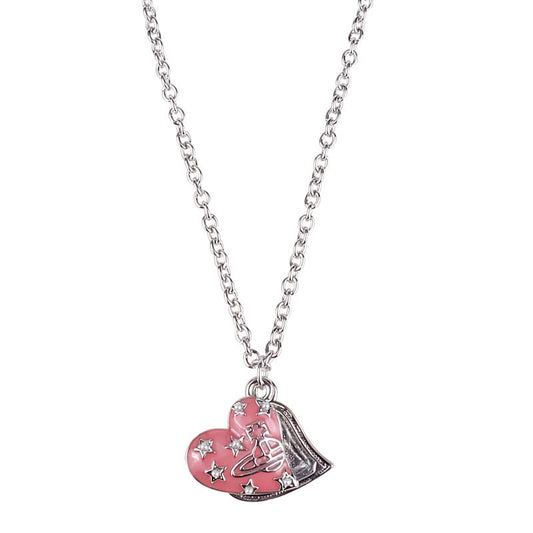 Vivienne Westwood double flower love pendant necklace high-grade all-matching