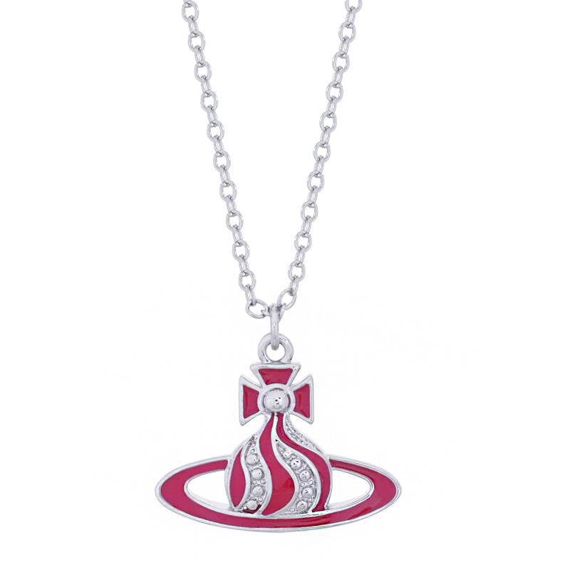 Vivienne Westwood twisted water ripple cream paint pendant necklace