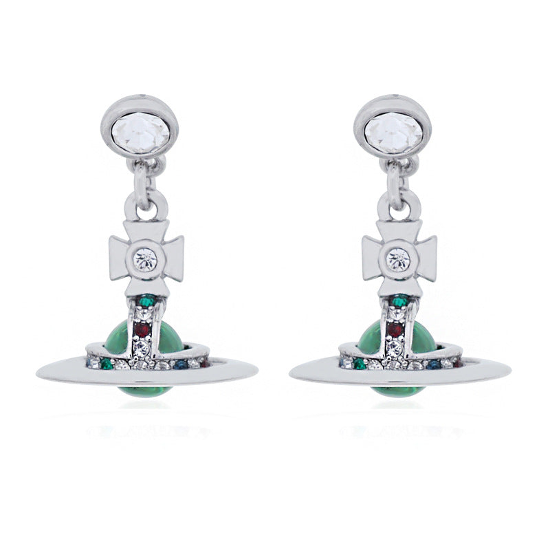 Vivienne Westwood 6MM orb lettering glass bead earring