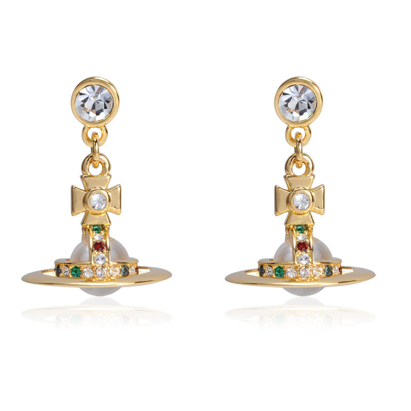 Vivienne Westwood 6MM orb lettering glass bead earring
