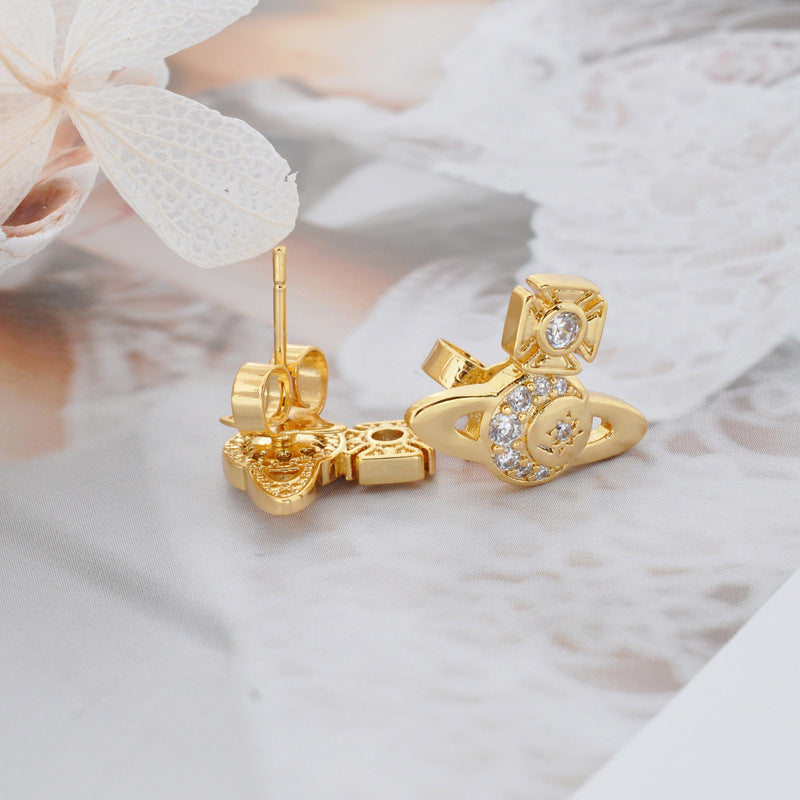 Vivienne Westwood DORINA star and moon earrings advanced sense
