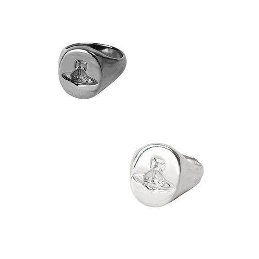Vivienne Westwood couple's series silver ring niche personality punk