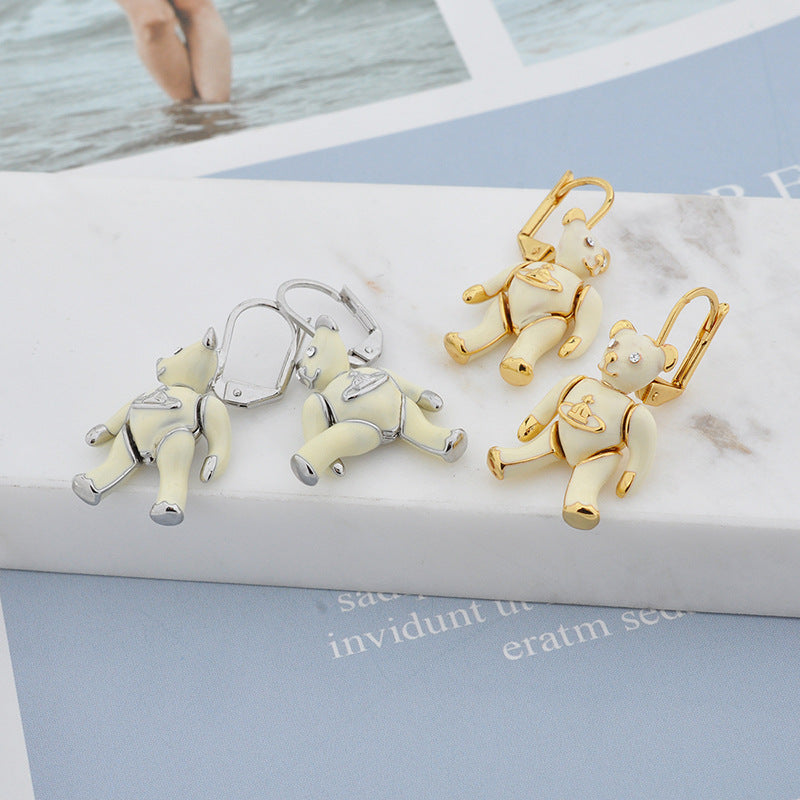 Vivienne Westwood vintage paint bear earrings movable joint