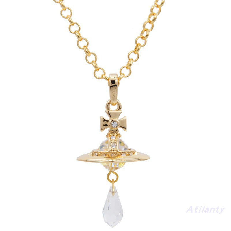 Vivienne Westwood Austrian crystal element three-dimensional pendant necklace advanced