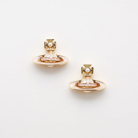 Vivienne Westwood simonetta paint bump half-faced pearl ear studs