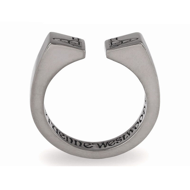 Vivienne Westwood open split ring black gold European and American personalized punk
