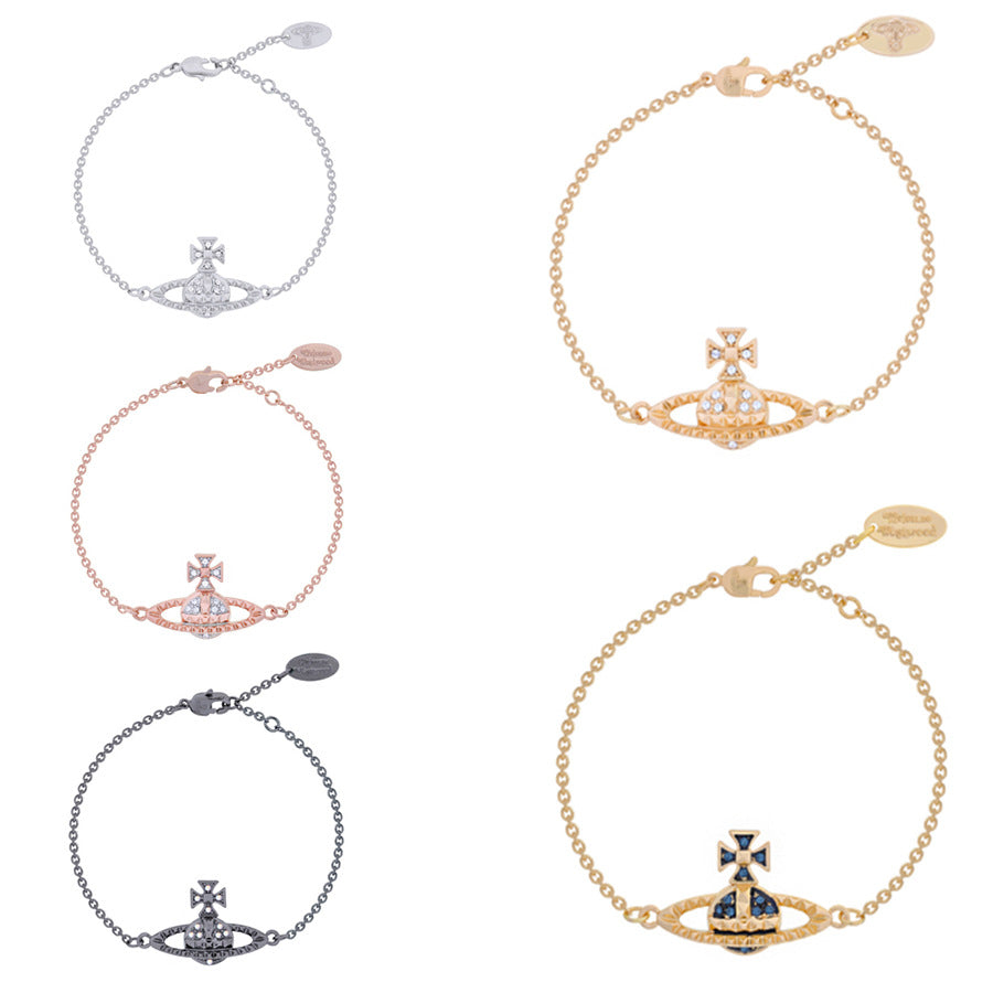 Vivienne Westwood flat rivet bracelet simple minority all-match