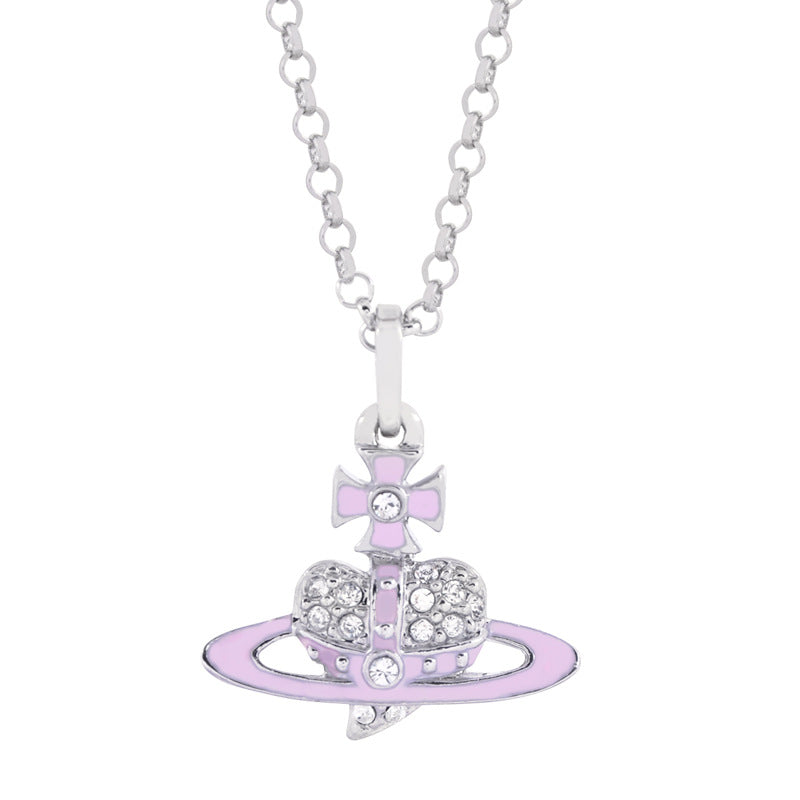 Vivienne Westwood small love pendant necklace ins high-grade all-matching