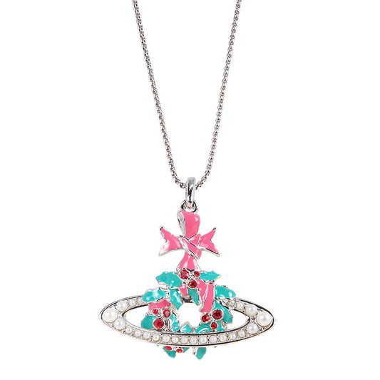 Vivienne Westwood flower pendant necklace personalized Christmas series