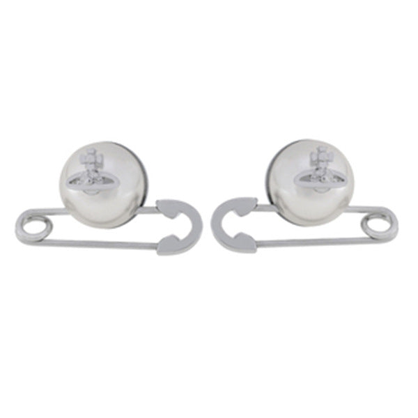 Vivienne Westwood pin pearl stud earrings ins small exquisite and versatile