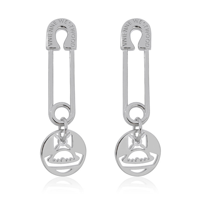Vivienne Westwood clip pin studs hollow stud earrings punk accessories