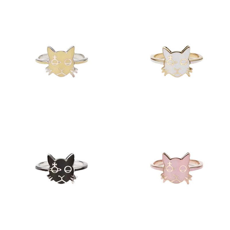 Vivienne Westwood cat ring High sense couple rings cute personality matching