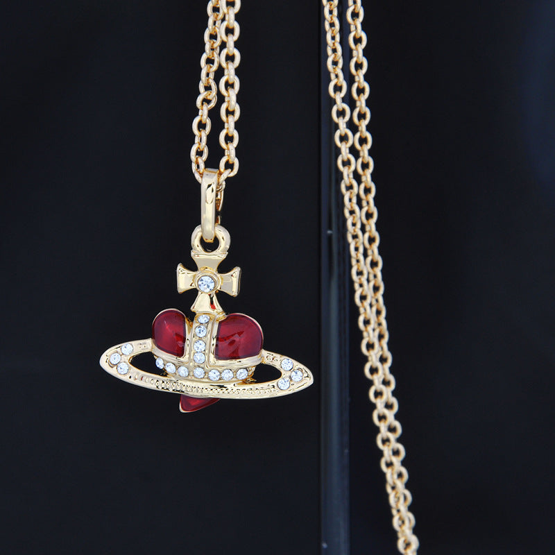 Vivienne Westwood paint love heart series pendant necklace