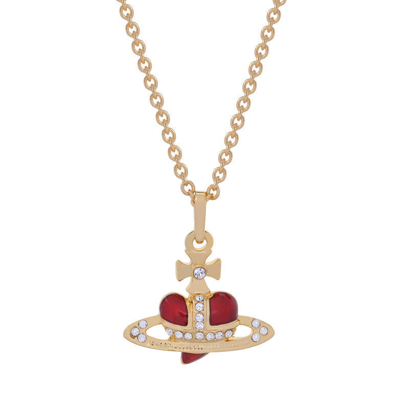 Vivienne Westwood paint love heart series pendant necklace