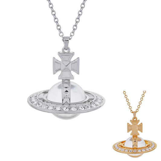 Vivienne Westwood rivet transparent bead pendant necklace