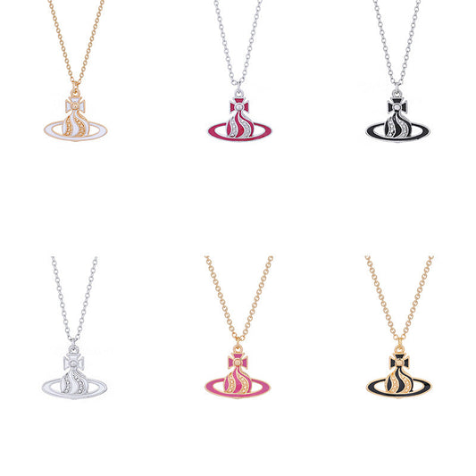Vivienne Westwood twisted water ripple cream paint pendant necklace