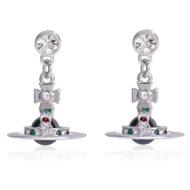 Vivienne Westwood 6MM orb lettering glass bead earring