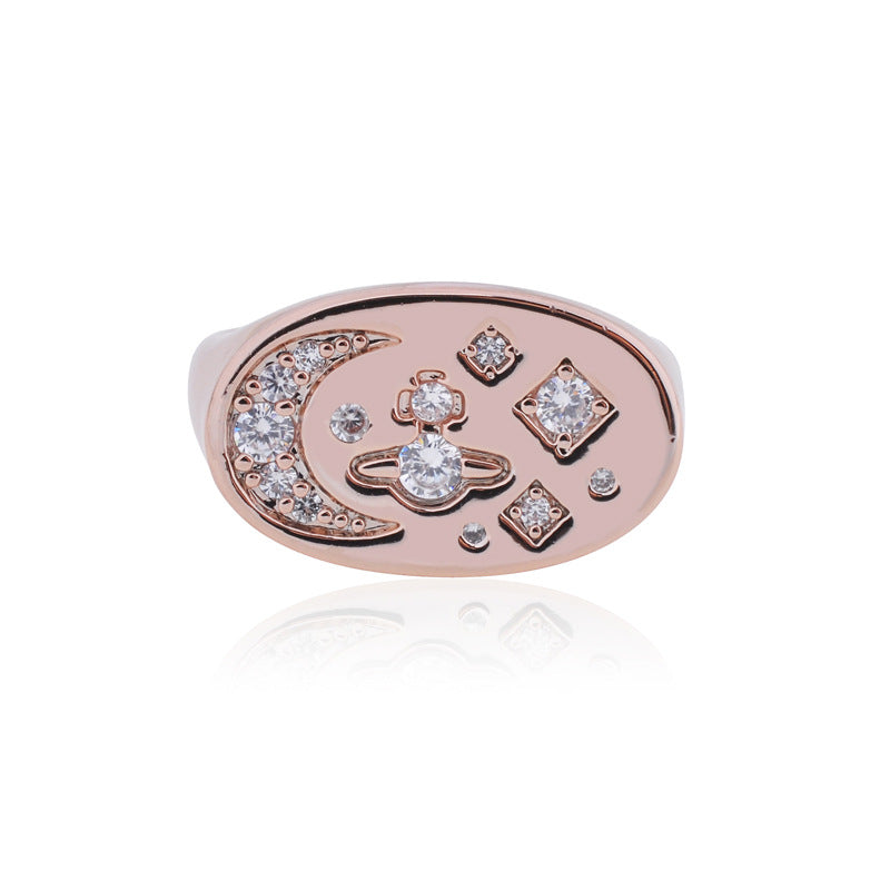 Vivienne Westwood star moon ring european and american personalized punk