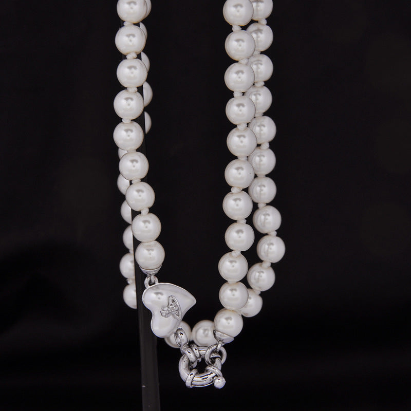 Vivienne Westwood big pearl heart necklace