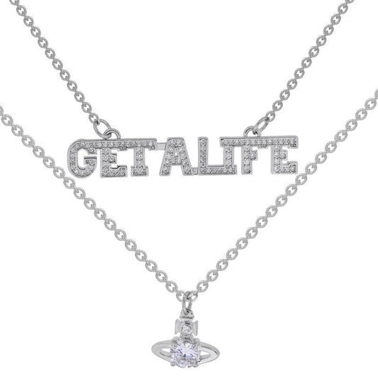 Vivienne Westwood GET A LIFE double-layer necklace ins special interest light luxury