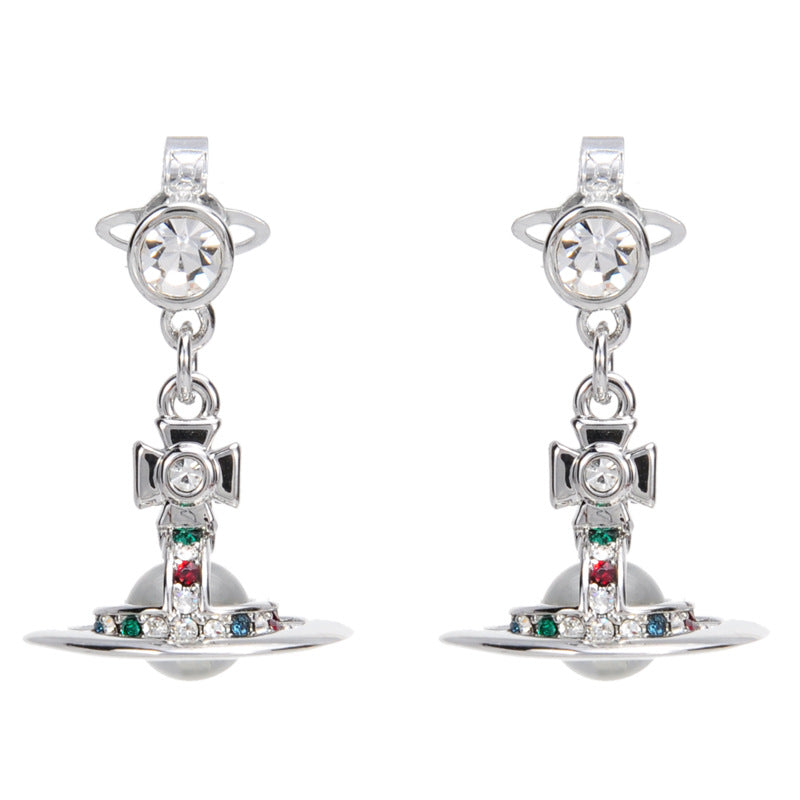 Vivienne Westwood 6MM orb lettering glass bead earring