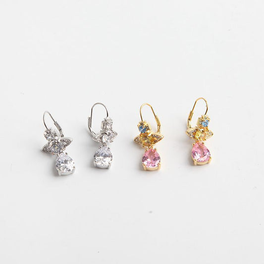 Vivienne Westwood big water drop full diamond eardrops women's Japanese and Korean simple high-end sense