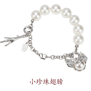 Vivienne Westwood large and small pearls wings Paw bracelet niche European and American punk fashion
