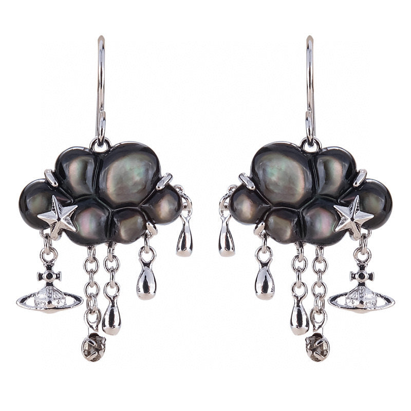 Vivienne Westwood vintage distressed a little cloud earrings women punk spot accessories