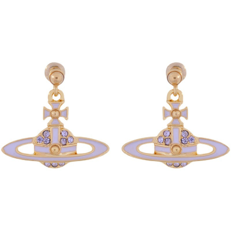 Vivienne Westwood paint stud earrings punk European and American style eardrops