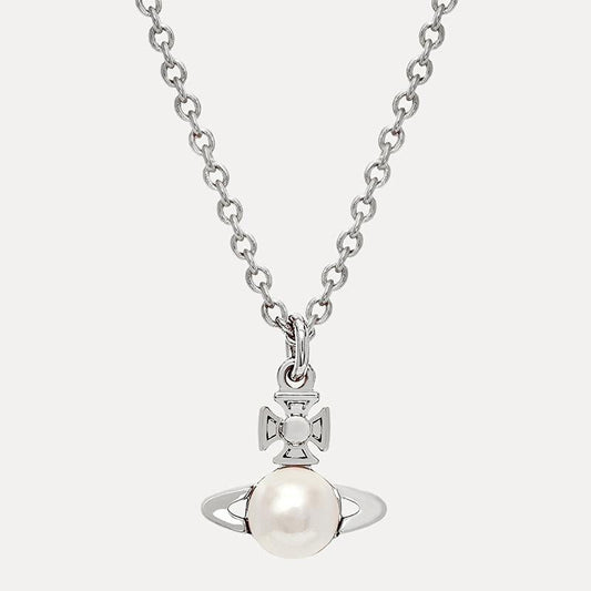 Vivienne Westwood BALBINA half-faced pearl pendant necklace