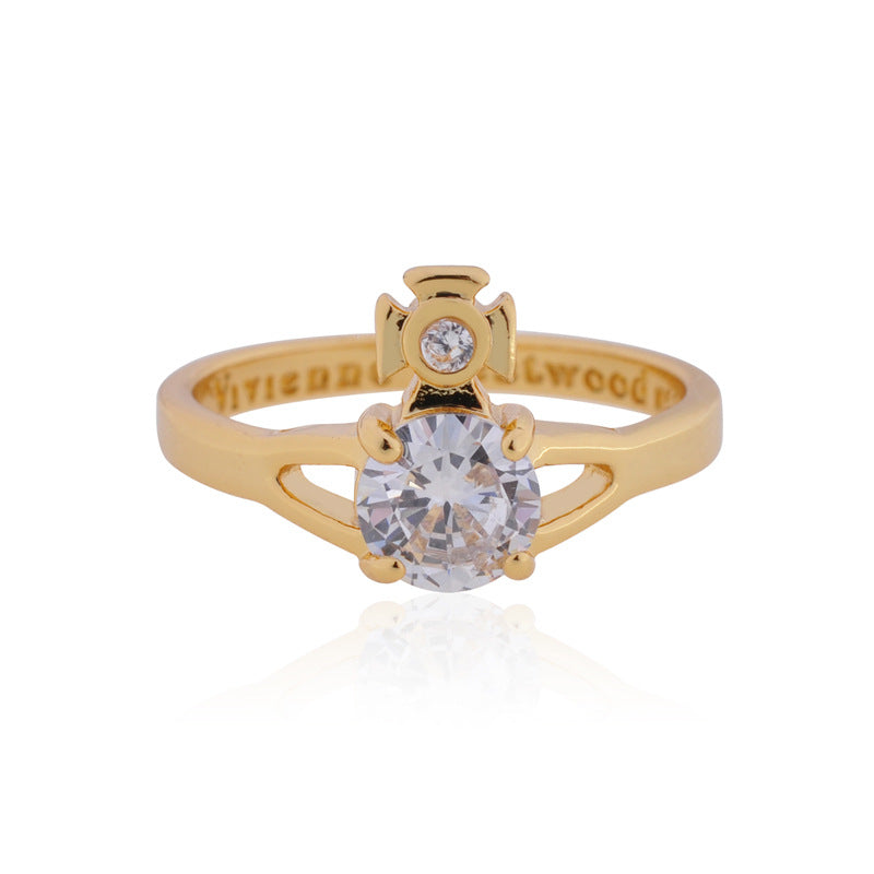 Vivienne Westwood single Rhinestone ring ins simple and advanced sense