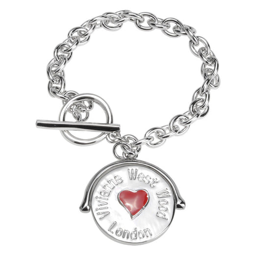 Vivienne Westwood red peach love round bracelet punk European and American
