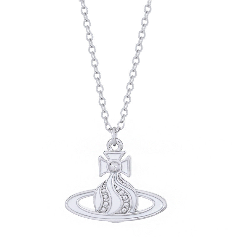 Vivienne Westwood twisted water ripple cream paint pendant necklace