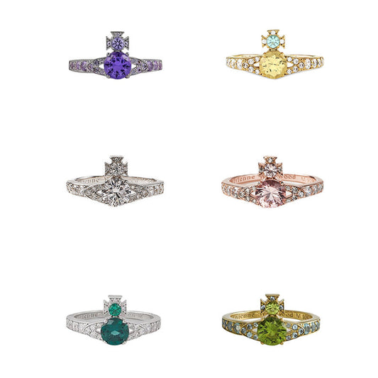 Vivienne Westwood ISMENE full diamond ring ins style advanced sense
