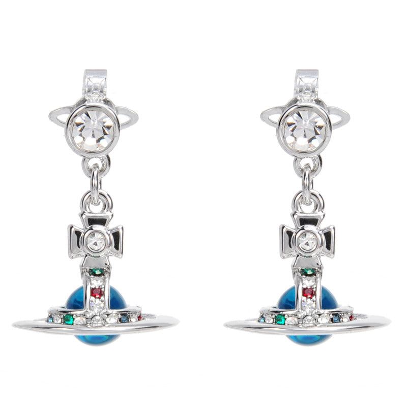 Vivienne Westwood 6MM orb lettering glass bead earring