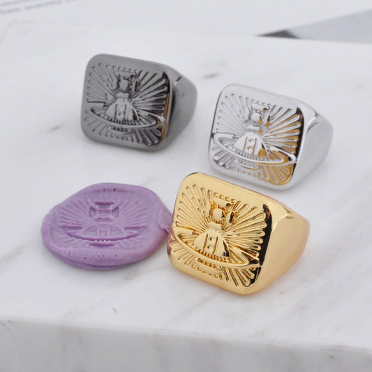 Vivienne Westwood New Orb Stamp LOGO ring