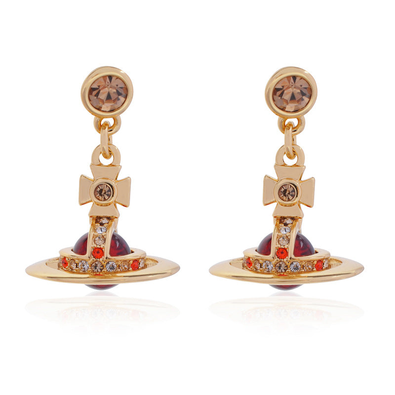 Vivienne Westwood 6MM orb lettering glass bead earring