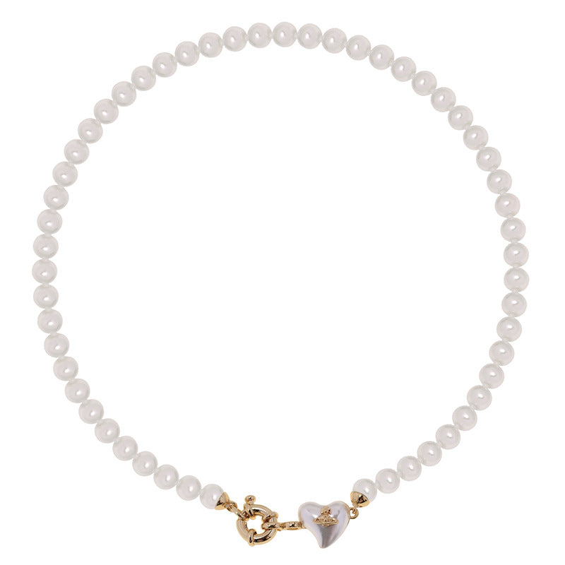 Vivienne Westwood big pearl heart necklace