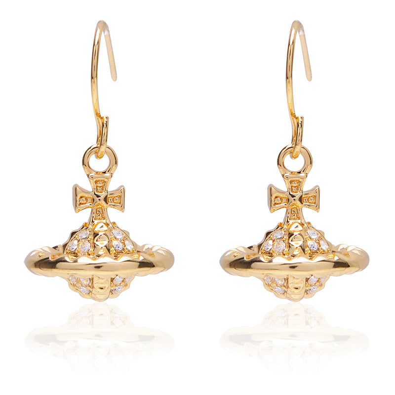 Vivienne Westwood European and American style rivet series stud earrings light luxury punk earrings