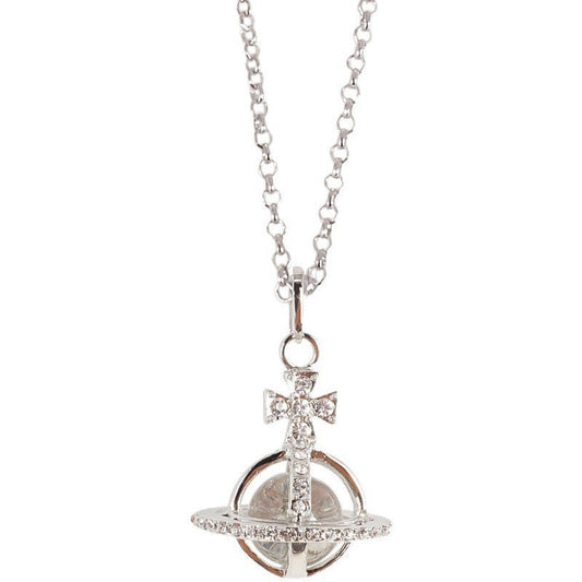 Vivienne Westwood Crystal three-dimensional pendant necklace