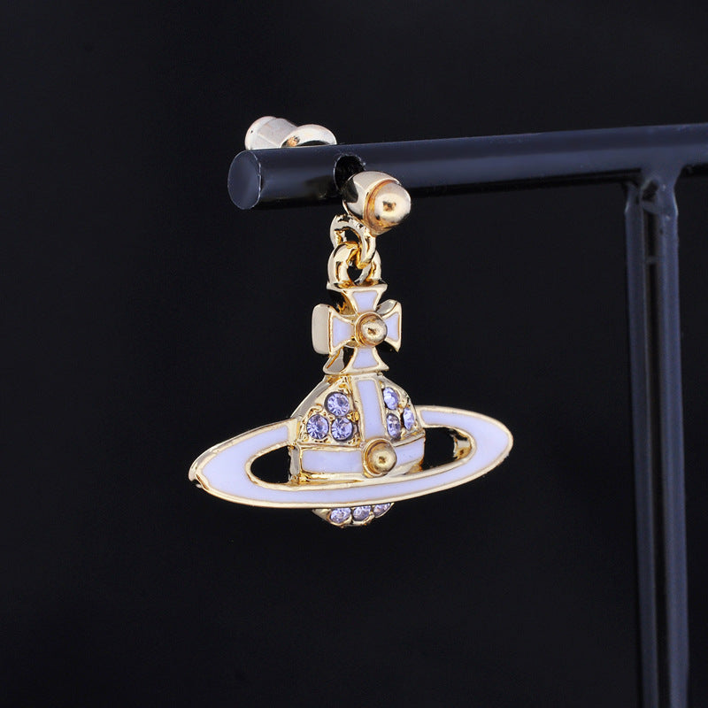 Vivienne Westwood paint stud earrings punk European and American style eardrops